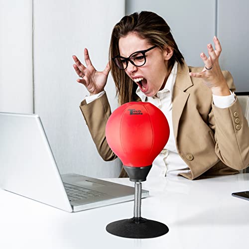 Tech Tools Stress Buster Desktop Punching Bag - Suctions to Your Desk, Heavy Duty Stress Relief Ball