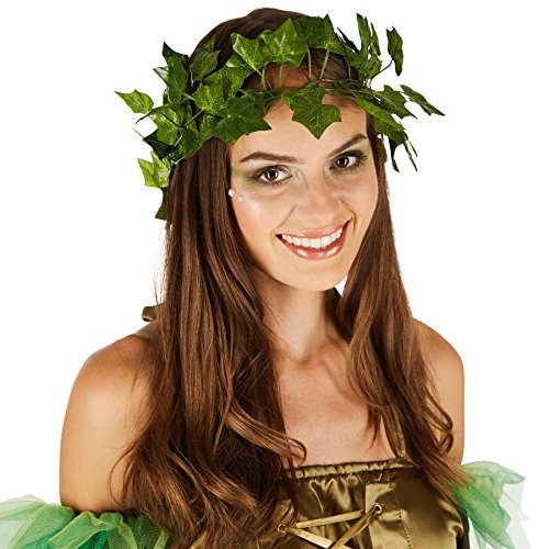 TecTake dressforfun Disfraz de Hada del Bosque para Mujer | Vestido Encantador | Incl. Corona de Hiedra Artificial (XL | No. 301133)