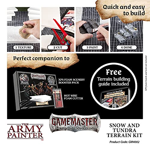 The Army Painter GameMaster Kit de Nieve y Terreno de Tundra, Compatible con Xps Foam Warhammer Terrain Warhammer 40k Starter Sets de Pintura de Pintura de imprimación de Color del ejército