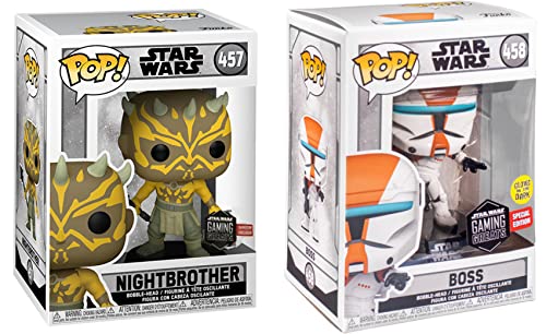 The Greats of The Intergalactic Wars ONLINES- Star Wars Funko Pop! Pack: Nightbrother Exclusive 457 + Boss Glow in The Dark Exclusive 458 (2 Pack)