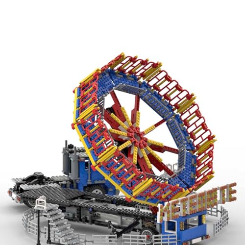 THEGO Fairground Meteorite Ride-Aka Roundup Spinball Building Block, 2062 piezas de parque de atracciones, kit de rotonda para parque de atracciones, instalaciones de entretenimiento, decoración