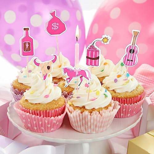 Thinp 12 Piece Cupcake Topper Muffin Deco Wester Cowboy Cake Deco Picks Cake Decoration Set Cake Topper, for Wedding Anniversary Birthday Theme Parties Decorating Accessories