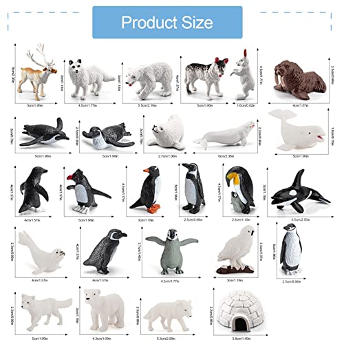 thoran Animal Toy | Estatuillas resistentes del mar ártico para niños, figuras de animales árticos para decoración de pasteles o suministros de fiesta