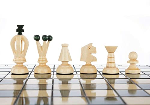 Tienda de ajedrez y juegos Muba - Hermoso juego de ajedrez de madera con tablero de madera y piezas de ajedrez hechas a mano. Producto de idea de regalo, 32 cm, verde