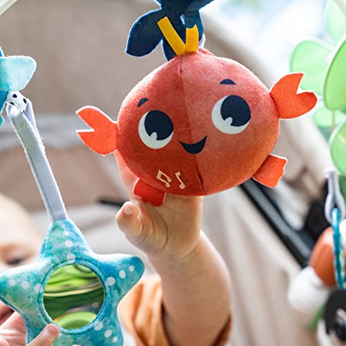 Tiny Love El mundo submarino Arco de juguete para cochecito con clip universal, compatible con cochecitos, cunas y portabebés, Juguete educativo para niños, colección Treasure the Ocean
