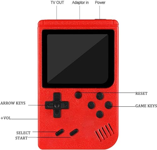 Tiny Tendo 400 Games,Retrobros Tiny Tendo,Tinytendo Handheld Console,Portable Retro Video Game Console with Game Controller,Support 2 Players Play on TV (Blue)