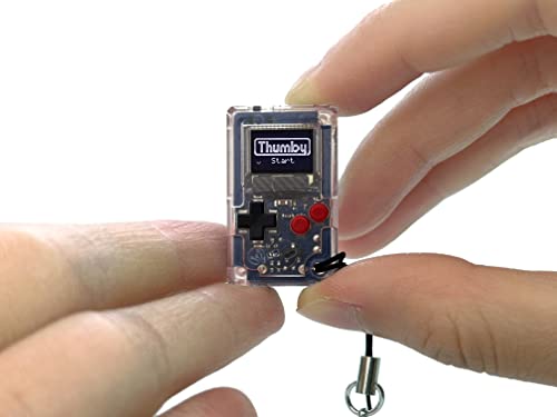 TinyCircuits Thumby (transparente), consola de juegos pequeña, llavero programable jugable: miniatura electrónica, herramienta de aprendizaje STEM