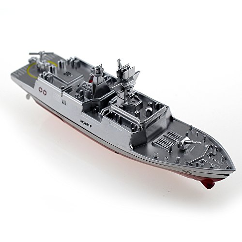 Tipmant Modelo Ship del Buque de la Nave de RC Militar Barco de Control Remoto Yate de Velero Agua Eléctrica Niños Juguete (Plateado)