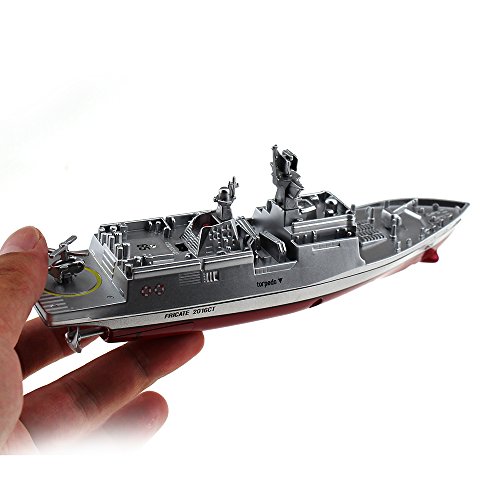 Tipmant Modelo Ship del Buque de la Nave de RC Militar Barco de Control Remoto Yate de Velero Agua Eléctrica Niños Juguete (Plateado)