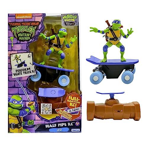 TMNT Tortugas Ninja – Leonardo - Figura de Acción en el Skate teledirigido de la Película Caos Mutante – Funrise (71034)