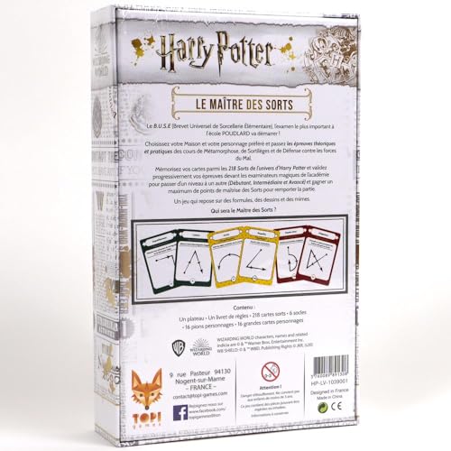 Topi Games Harry Potter – El Maestro de los Hechizos – Juego de Mesa – Juego de Cartas – Familia a Partir de 7 años – 2 a 6 Jugadores – HP-LV-1039001