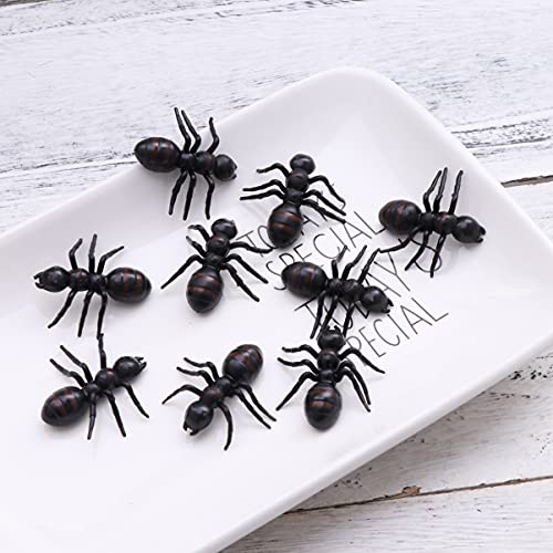 TOYANDONA 50 Piezas de Hormigas Falsas Hormigas de Plástico para Bichos de Juguetes de Picnic Insectos Realistas Juguetes de Broma para Suministros de Decoración de Fiestas de Halloween