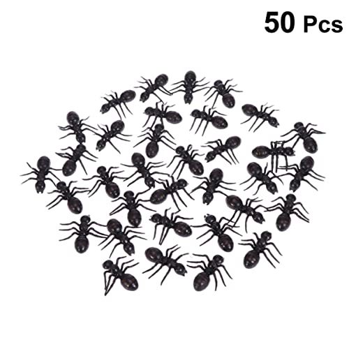 TOYANDONA 50 Piezas de Hormigas Falsas Hormigas de Plástico para Bichos de Juguetes de Picnic Insectos Realistas Juguetes de Broma para Suministros de Decoración de Fiestas de Halloween