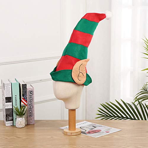 TOYANDONA Christmas Elf Hat Plush Ear Decorative Up Long Striped Funny Party Hats Costume Accessory for Performance Festival Carnival
