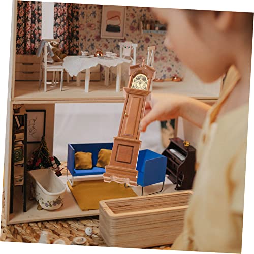 Toyvian 1 Pc Reloj De Pie De Casa De Muñecas Reloj Retro Mini Juguetes Reloj Antiguo Muebles Retro Juguetes Antiguos Accesorios Antiguos Mini Decoración Modelo De Madera Miniatura Niño