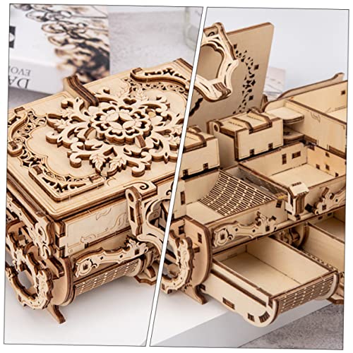 Toyvian 1Pc Modelo De Transmisión Rompecabezas Mecánico 3D Rompecabezas Mecánico Regalos Maquinaria De Madera Mecánica 3D Rompecabezas 3D Caja Antigua Productos De Madera para El Hogar
