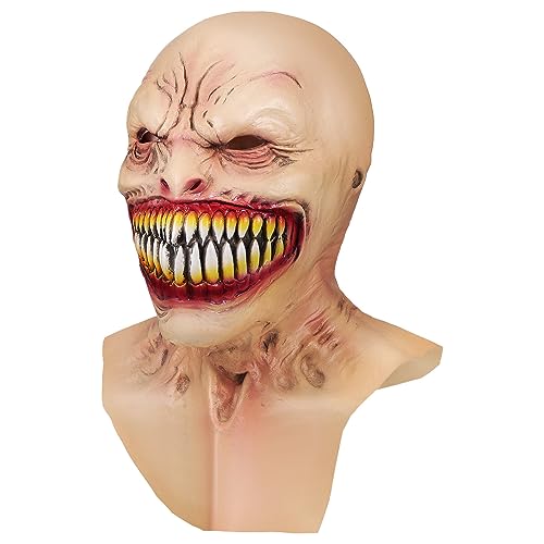 Toyvian Máscara De Fantasma De Halloween Cabeza Completa Máscara De Zombi Látex Natural Fanged Monster Headgear Halloween Vampire Headgear Máscara De Zombi De Cabeza Aterradora Máscara De