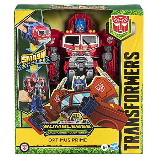 Transformers Bumblebee Cyberverse Adventures Dinobots Unite Smash Changer Optimus Prime Figure 22,5 cm, F8067 Multi