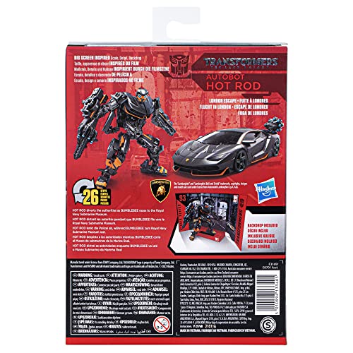 Transformers Studio Series 93 Deluxe The Last Knight Autobot Hot Rod - Figura de acción (11 cm, a Partir de 8 años)