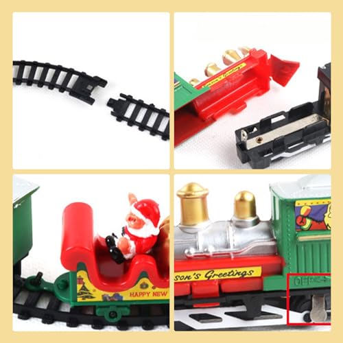 Tren Eléctrico | Kits Ferroviarios Navideños con Vías de Tren - Juego de Trenes de Juguete clásico de Montaje DIY navideño, Divertidos Juguetes de construcción de vagones para niños de 3, 4, Delesys