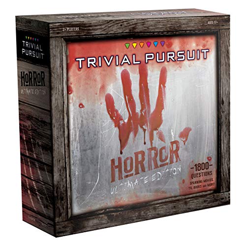 Trivial Pursuit Horror Ultimate Edition | Juego de Trivia de terror con 1800 preguntas de películas y libros de terror clásicos | Juego de mesa de colección para los fans de las películas de terror
