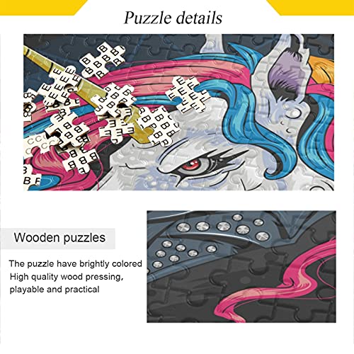 Unicornio Arcoiris Caballero Puzzle 500 1000 Piezas Rompecabezas Adultos Juguetes Juego de Rompecabezas para Niñas(Cualquier Foto Puede ser un Rompecabezas Personalizado)