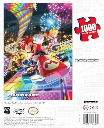 USAopoly- Mario Kart Rainbow Road Rompecabezas de 1000 Piezas, Super, Multicolor (PZ005-734-002200-06)