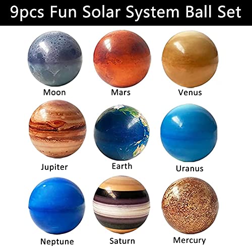 UZSXHJ 9 piezas Sistema Bola de estrés Solar Bolas de estrés Planet Anti Stress Ball Pelotas Antiestrés Ideal para Fiestas