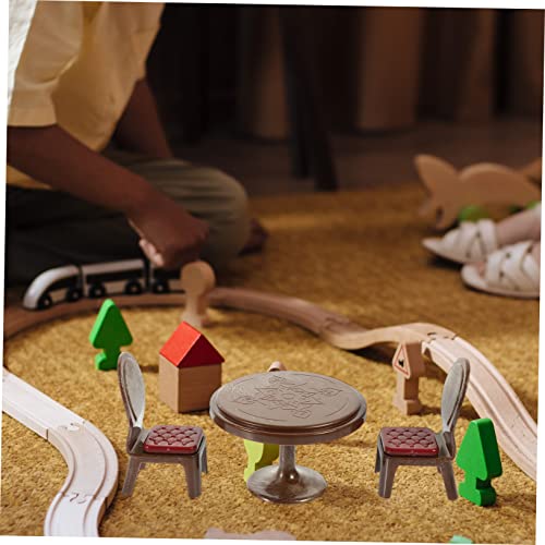 Vaguelly 3 Juegos De Baratijas para Casa De Juegos Trajes para Niños Cosas para Niños Vajilla para Niños Utensilios De Cocina para Casa De Muñecas Mesa Y Sillas En Miniatura Muebles