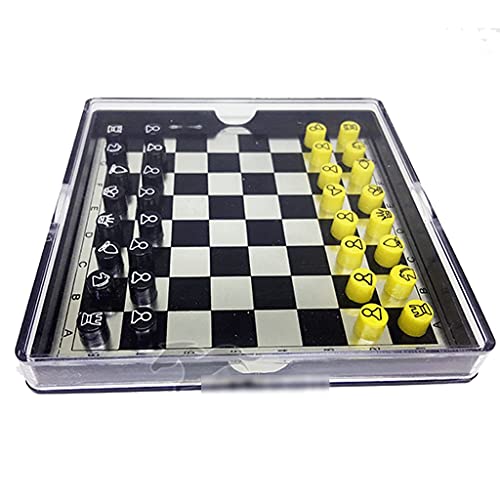 VducK Juego de ajedrez Mini juego de ajedrez Juego de ajedrez internacional magnético con tapa transparente y piezas de ajedrez de plástico Juego de tablero de ajedrez de metal for regalos de niños Aj