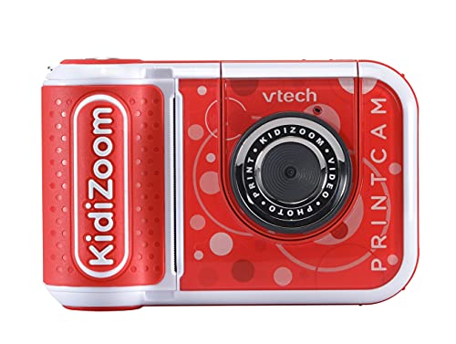 VTech KidiZoom PrintCam (Rojo), Cámara Digital para Niños con Impresora Integrada, Cámara para Niños con Efectos Especiales y Juegos Divertidos, Cámara Digital para Niños con Batería Recargable,