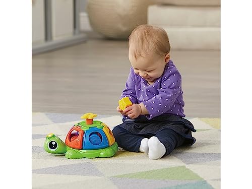VTech - Tortuga giros y sorpresas, Figura con encajables, Juguetes para apilar y encajar, Bebés +12 meses, Versión ESP