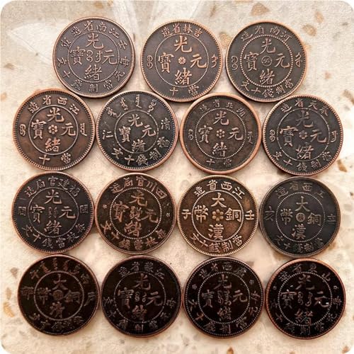VTgclt Diez Wen Shi Dang 15 Monedas Antiguas de Cobre. El diámetro del Material de Cobre es de Aproximadamente 28,8. Fujian Shi Wenmin (1161)