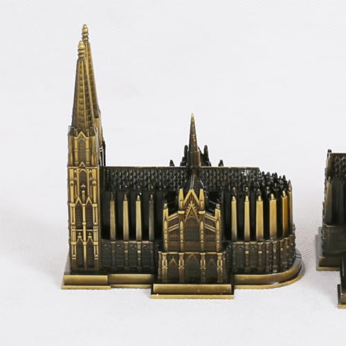 VUIUYOIES Modelo Moderno de la Catedral de Colonia, Regalo para entusiastas de la Arquitectura, aleación de Alemania, Punto de Referencia de la Ciudad, Modelo de Arquitectura de aleación