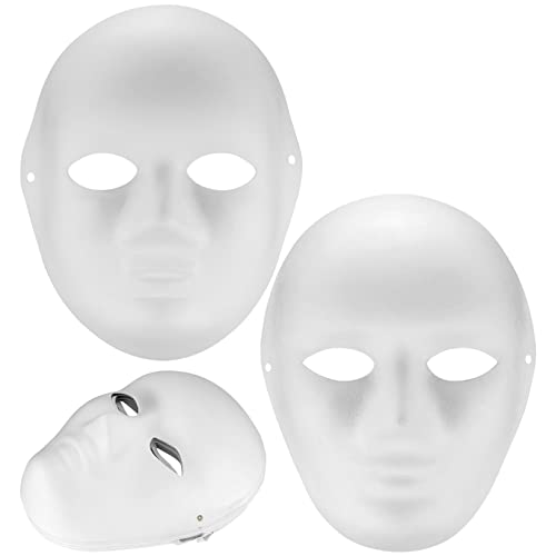 Vwoqiy 10 Piezas Papel Blanco Bricolaje Máscara de Pulpa en Blanco, Máscaras Pintada a Mano, DIY Máscara Blanca para Manualidades Cosplay Fiestas Careta Halloween