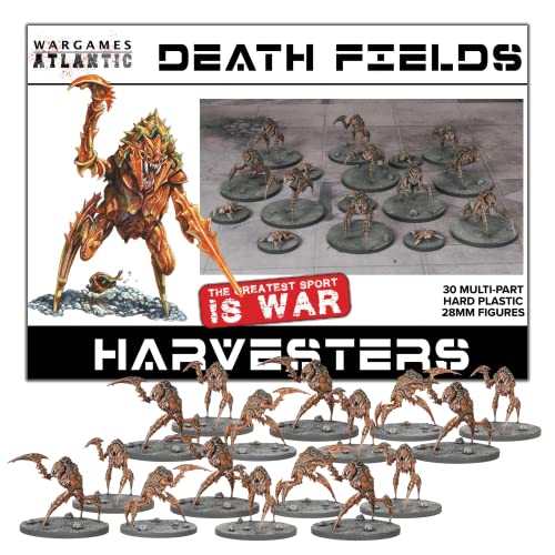 Wargames Delivered,Death Fields,Cosechadores,Alien Beast 28 mm miniatura, y paquete digital,Kit de modelo de figuras de acción de plástico