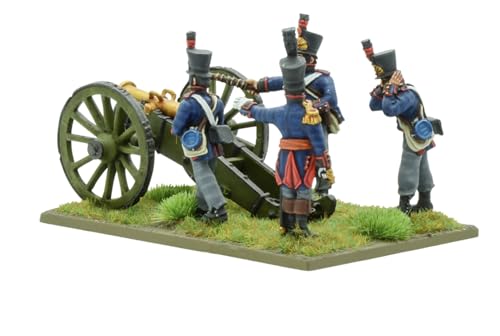 Warlord Games Black Powe, Napoleonic Wars, artillería holandesa belga con obús de 5.5 pulgadas, miniaturas de escala de 28 mm