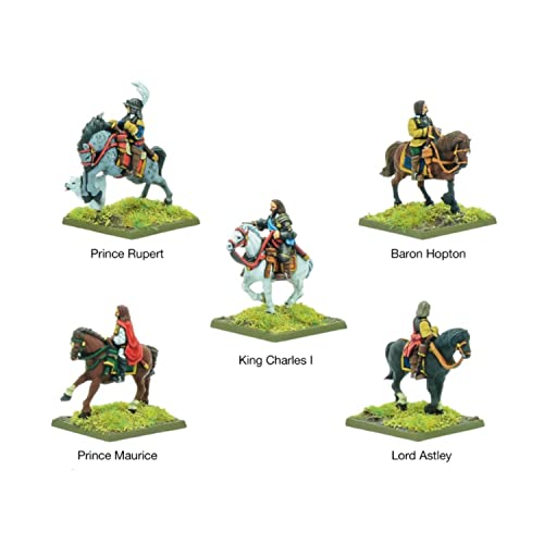 Warlord Games Royalist Commanders - Miniaturas de escala épica para lucio y shotte altamente detalladas en miniaturas de guerra civil inglesa para juegos de guerra de mesa