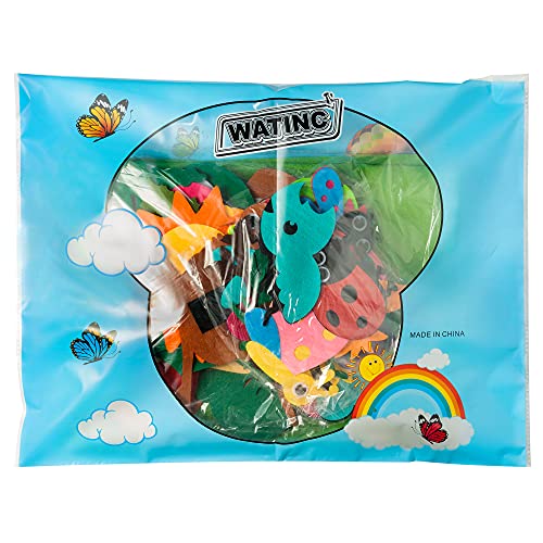 WATINC Kit de Tablero de Historias de Fieltro para niños, Aprendizaje educación, narración de Cuentos, Juguetes Reutilizables, Juguetes educativos Colgantes, Regalo de cumpleaños (Insectos)
