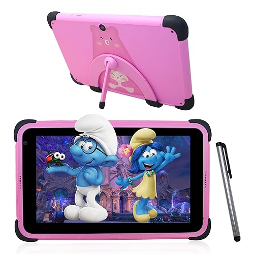 weelikeit Tablet Niños 7 Pulgadas Android 11, 2GB RAM 3GB ROM 32GB (TF 256GB) Tableta Infantil, Kids Juego Educativos, Control Parental, Dual Cámara, WiFi 6, Bluetooth, Kid-Proof Funda(Rosa)