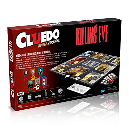 Winning Moves Killing Eve Cluedo Mystery Board Game, conviértete en un investigador MI5 y determina quién mató a Kenny, la Popular Serie de televisión británica de suspenso espía para Mayores de 14