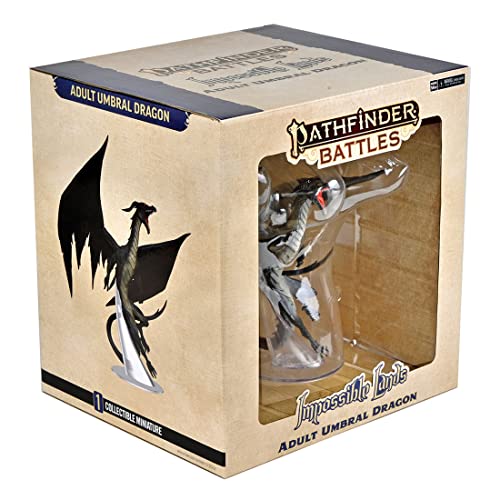 WizKids Pathfinder Battles: Impossible Lands - Figura en caja de dragón umbral adulto - Miniatura RPG prepintada