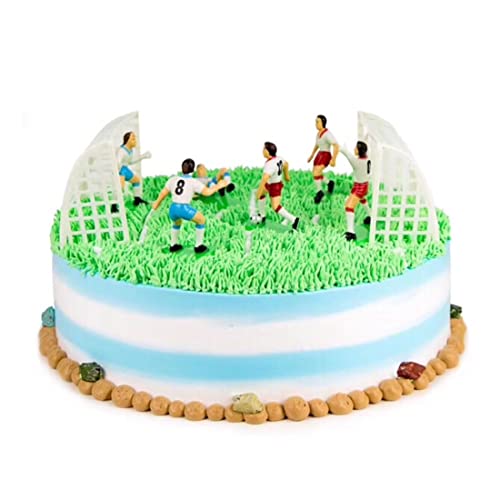 WJIAEER Decoracion Tartas Cumpleaños Cumpleaños Futbol Decoracion Tarta Futbol Figuras Para Decorar Tartasdecoracion Tarta Porterias De Futbol Para Niños(7 Pcs Varios Aromas)
