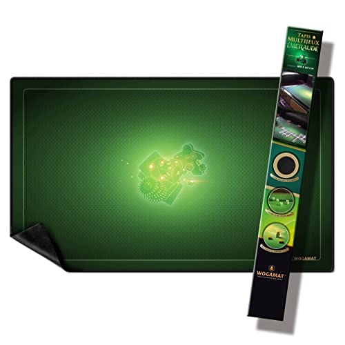 WOGAMAT – Alfombra de juego de neopreno verde esmeralda de gran longitud, 60 x 100 cm, para juegos de cartas, juegos de dados, juegos de mesa, neopreno silencioso grueso, lavable antideslizante,