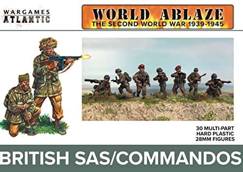 World Ablaze - La Segunda Guerra Mundial 1939-1945: British SAS/Commandos (30 figuras de plástico duro de 28 mm)