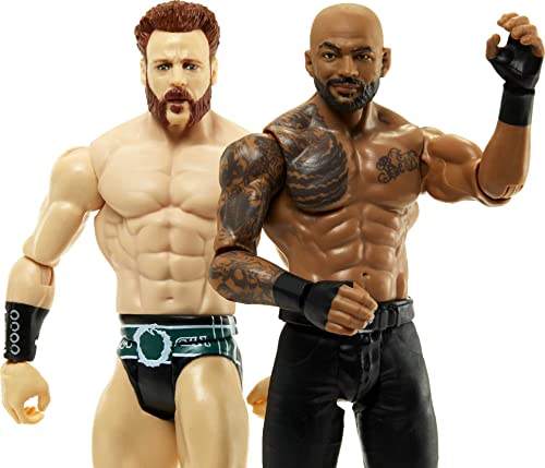 WWE Serie Campeonato Pack 2 figuras Ricochet vs Sheamus, figuras de acción articuladas de lucha libre con accesorios, juguete +6 años (Mattel HDM14)