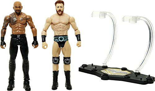 WWE Serie Campeonato Pack 2 figuras Ricochet vs Sheamus, figuras de acción articuladas de lucha libre con accesorios, juguete +6 años (Mattel HDM14)