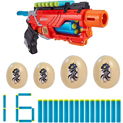 X-Shot - Pistola con munición y 4 huevos dino attack x-shot (46559)