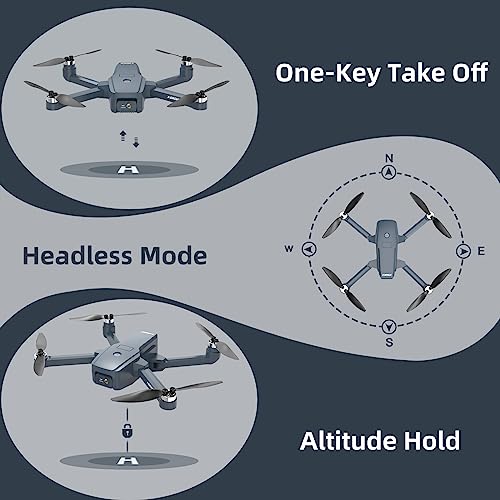 X15 2024 Motor sin Escobillas Drones, Control por aplicación, 2 Cámaras MAX 40 km/h Viento 4 Niveles 5GHz WIFI FPV Video Adulto Profesional Quadcopter RC UAV 2 Baterías 30Mins