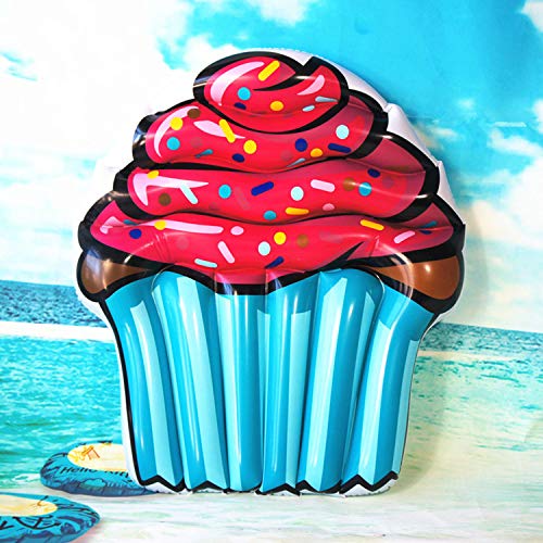 XCXDX Divertidos Cupcakes En Fila Flotante, Cama Flotante De Colores Brillantes, Anillo Inflable para Salvavidas, 110 × 135 Cm
